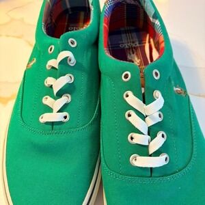 Ralph Lauren green canvas sneakers'